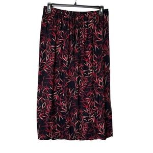 Vintage Floral Maxi Skirt Large Dark Floral Fairy Grunge Whimsigoth Artsy Red